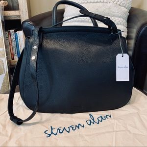 NWT Steven Alan Kate Black Leather Satchel